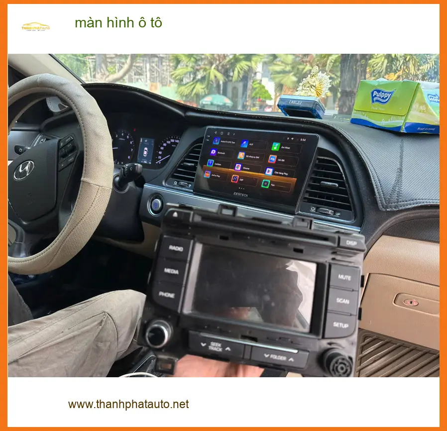Anh Tấn lắp màn hình ô tô Hyundai Accent tại Quận Phú Nhuận vì màn zin không có định vị ảnh thực tế 2