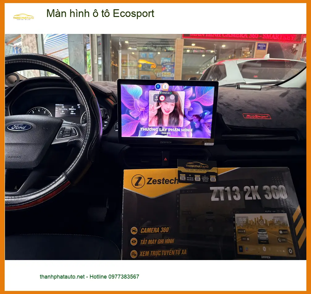Anh Khôi lắp màn hình ô tô Ecosport tại Quận Huyện Cần Giờ vì màn zin đã cũ ảnh thực tế 2