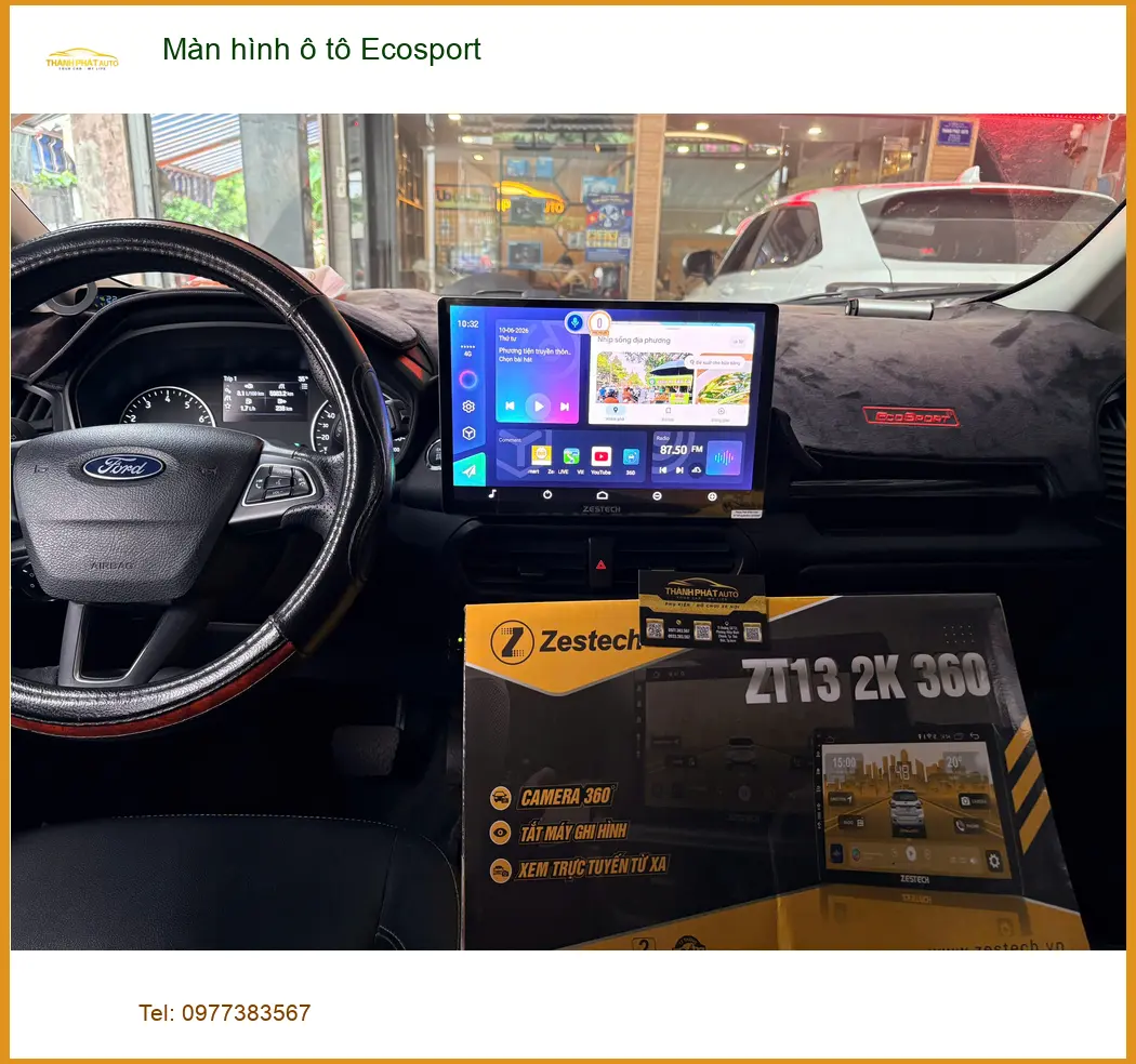 Anh Khôi lắp màn hình ô tô Ecosport tại Quận Huyện Cần Giờ vì màn zin đã cũ ảnh thực tế 3