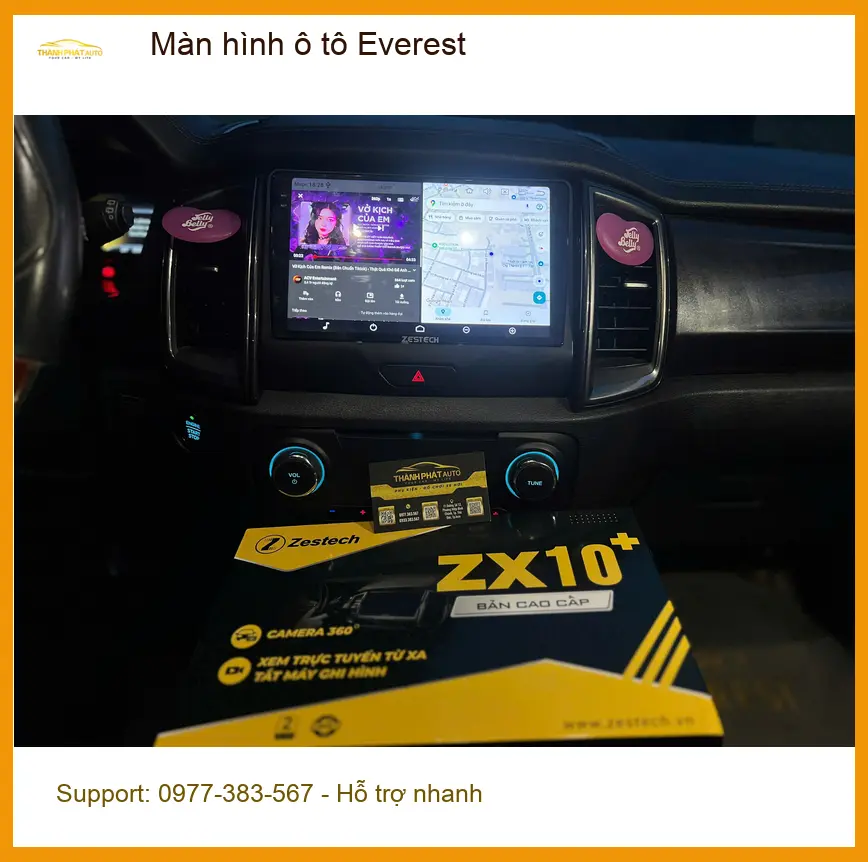 Anh Tùng nâng cấp màn hình ô tô Everest tại Hóc Môn để có trải nghiệm lái xe tốt hơn
