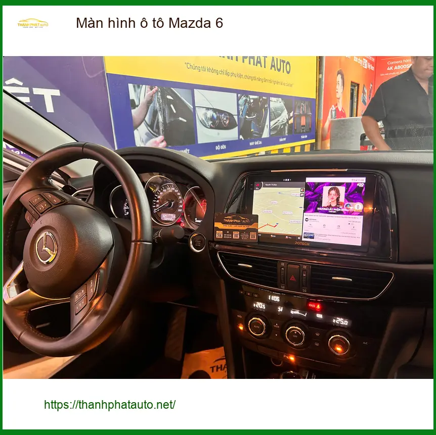 Anh Tân lắp màn hình Android ô tô Mazda 6 tại Quận 4 vì màn zin cũ quá chậm ảnh thực tế 4