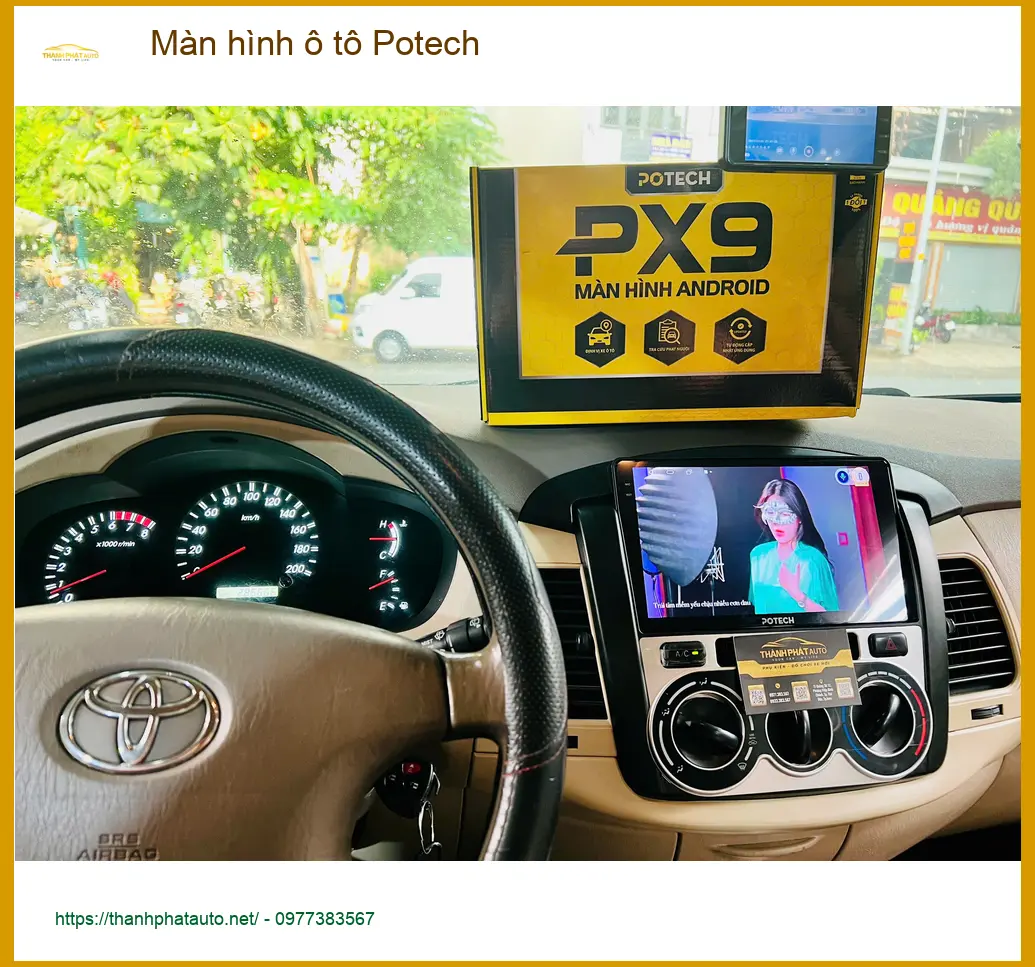 Anh Kiên lắp màn hình Potech cho Accent tại Thủ Đức vì màn zin thiếu tính năng ảnh thực tế 2