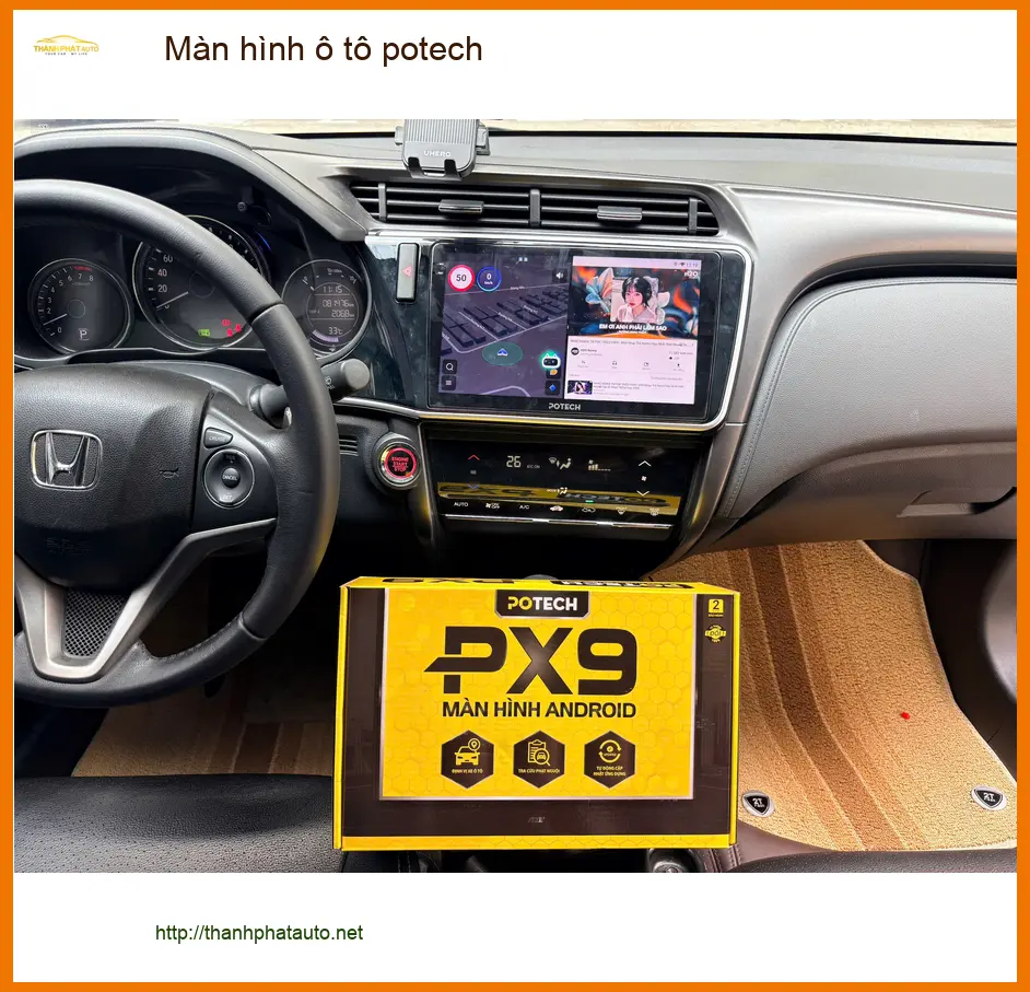 Anh Long lắp màn hình Potech cho Hyundai Accent tại Thủ Đức, cần giải trí đa phương tiện