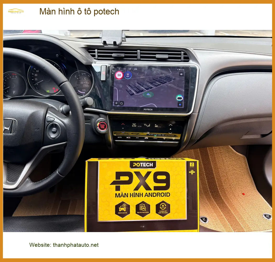 Anh Long lắp màn hình Potech cho Hyundai Accent tại Thủ Đức, cần giải trí đa phương tiện ảnh thực tế 2