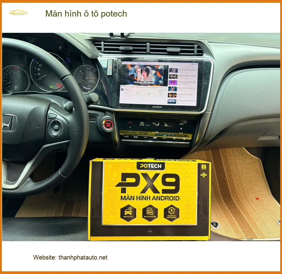 Anh Long lắp màn hình Potech cho Hyundai Accent tại Thủ Đức, cần giải trí đa phương tiện ảnh thực tế 3