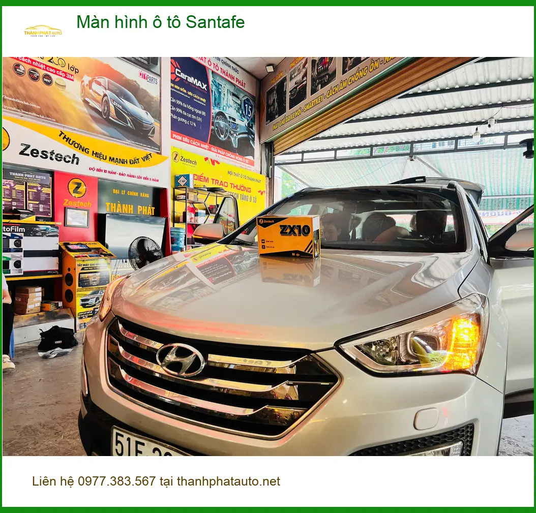 Anh Hưng lắp màn hình ô tô cho Santafe tại Quận 9 vì màn hình zin chậm và thiếu tính năng ảnh thực tế 2