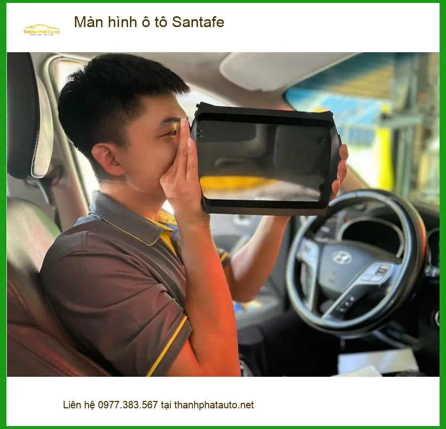 Anh Hưng lắp màn hình ô tô cho Santafe tại Quận 9 vì màn hình zin chậm và thiếu tính năng ảnh thực tế 5