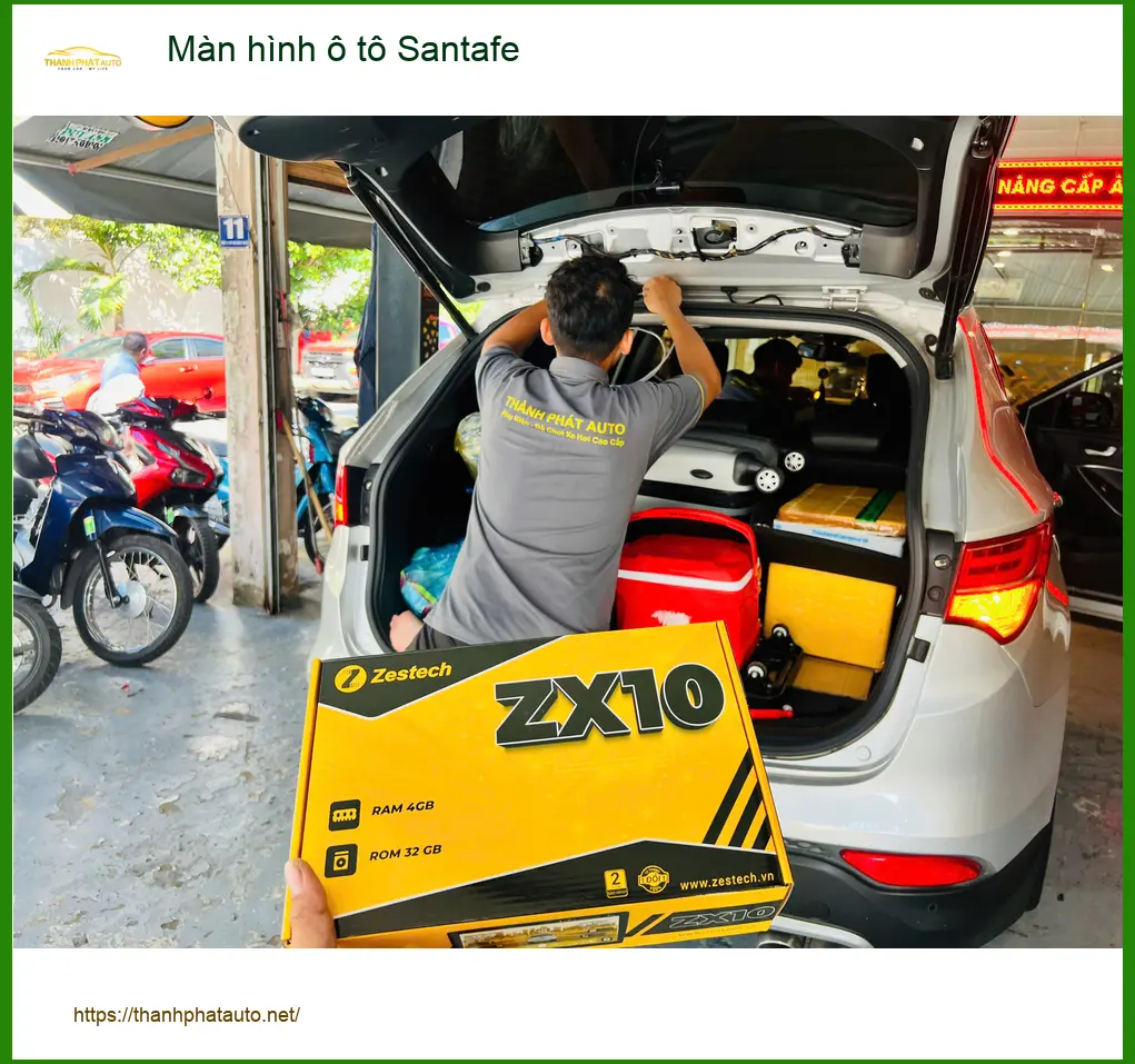Anh Trọng lắp màn hình ô tô Santafe tại Hóc Môn để nâng cao trải nghiệm lái ảnh thực tế 2