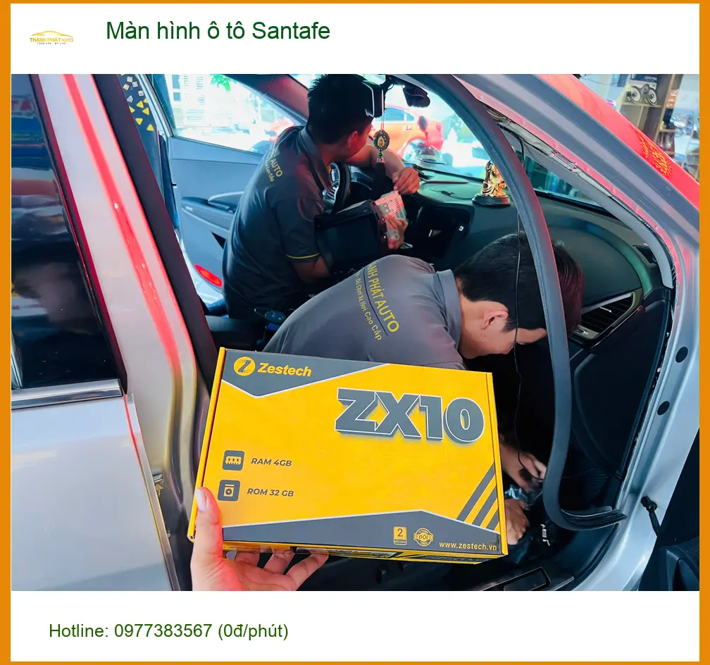 Anh Dũng lắp Màn hình ô tô cho Santafe ở Quận 2 để giải trí trên mỗi chuyến đi