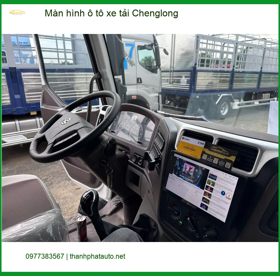 Anh Lâm lắp màn hình ô tô xe tải Chenglong tại Quận 6 để giải trí tốt hơn