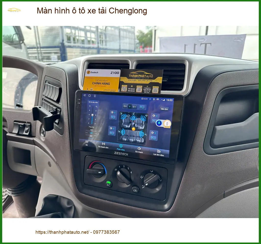 Anh Lâm lắp màn hình ô tô xe tải Chenglong tại Quận 6 để giải trí tốt hơn ảnh thực tế 2