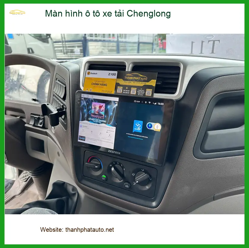 Anh Lâm lắp màn hình ô tô xe tải Chenglong tại Quận 6 để giải trí tốt hơn ảnh thực tế 3