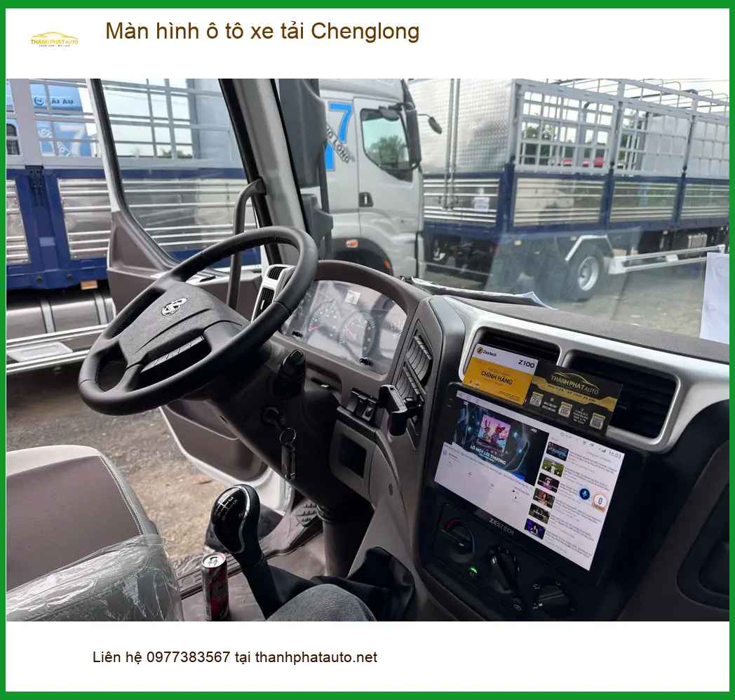 Anh Kiên lắp màn hình ô tô xe tải Chenglong Quận Tân Phú tăng tiện ích lái ảnh thực tế 2