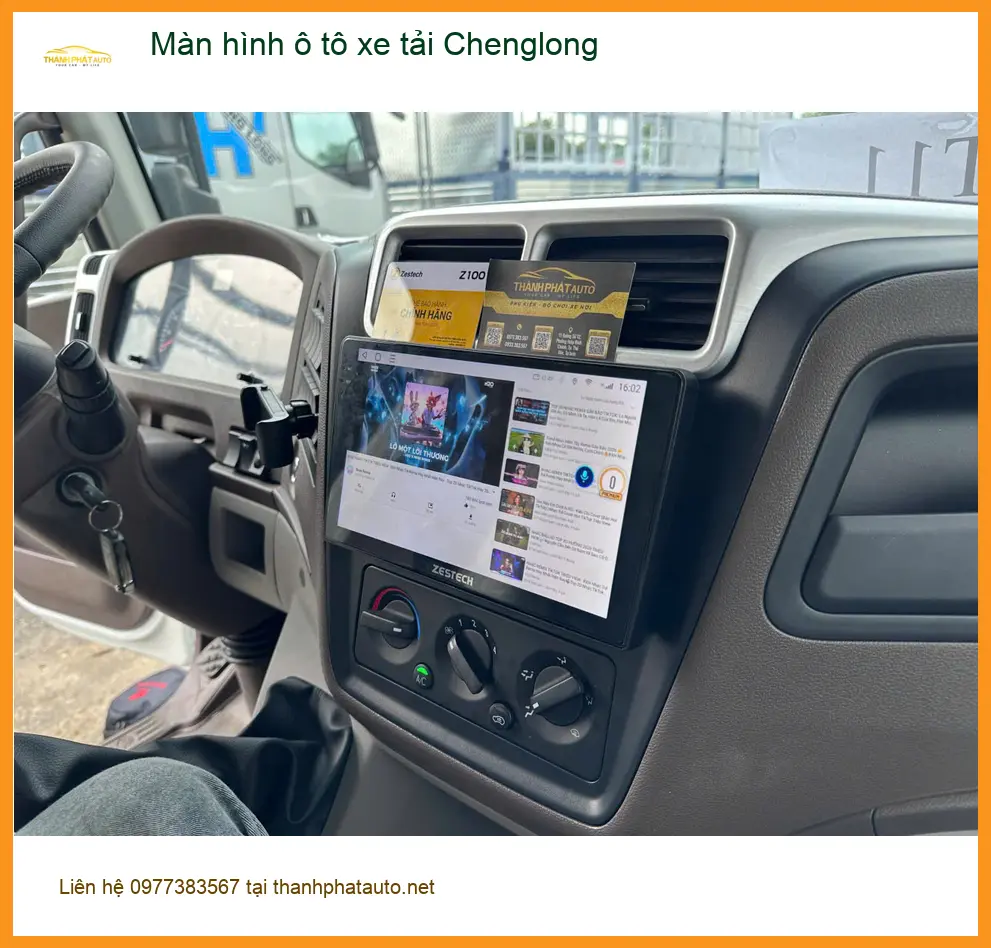 Anh Kiên lắp màn hình ô tô xe tải Chenglong Quận Tân Phú tăng tiện ích lái ảnh thực tế 3