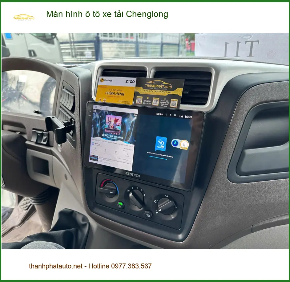 Anh Kiên lắp màn hình ô tô xe tải Chenglong Quận Tân Phú tăng tiện ích lái ảnh thực tế 4