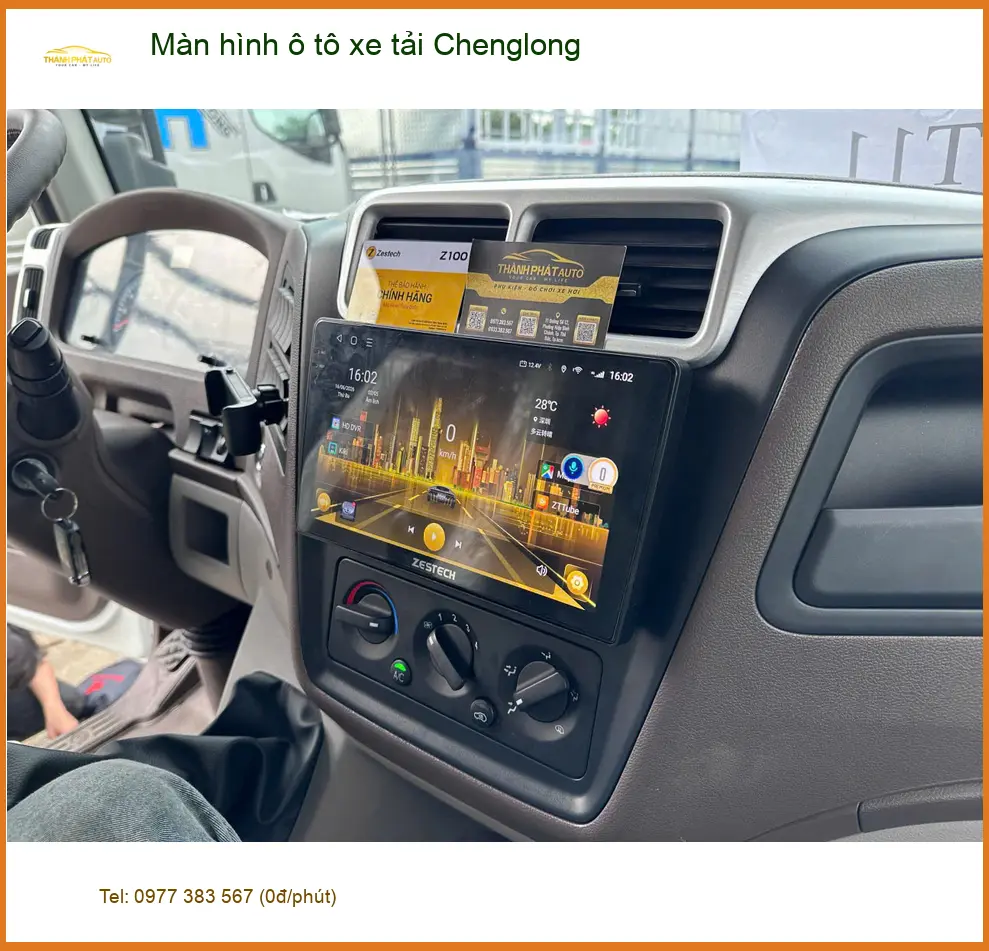 Anh Kiên lắp màn hình ô tô xe tải Chenglong Quận Tân Phú tăng tiện ích lái ảnh thực tế 5