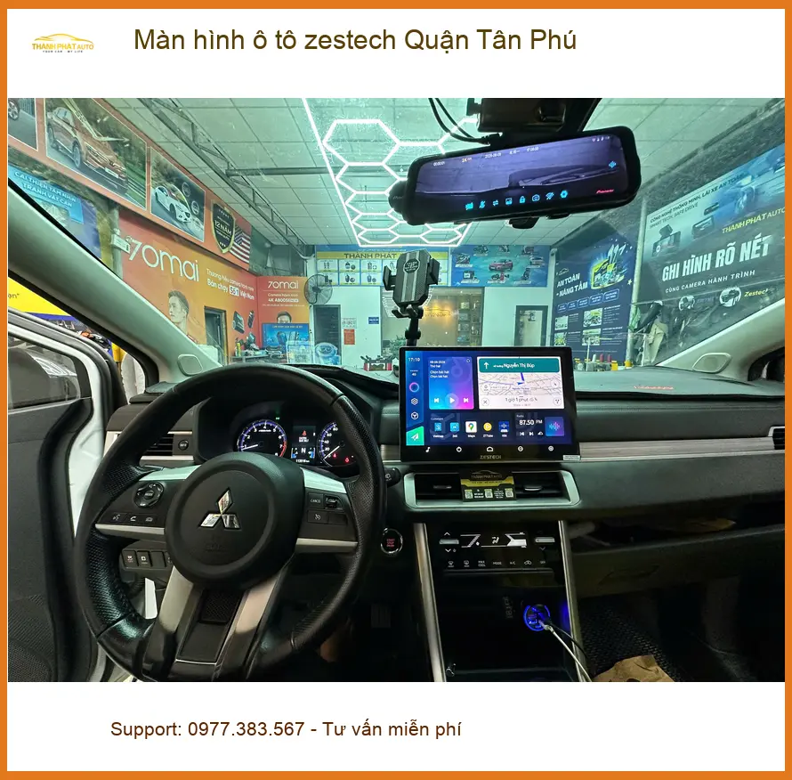 Lắp màn hình Android Zestech Quận Tân Phú giữ zin xe
