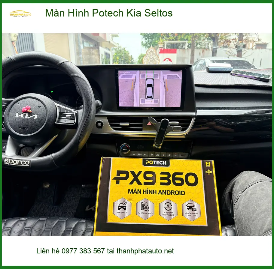 Chị Mai Anh lắp màn hình Potech Kia Seltos tại Quận 12 vì màn zin chậm