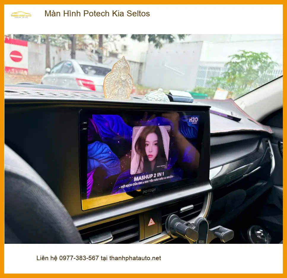 Anh Khải nâng cấp Màn Hình Potech Kia Seltos tại Hóc Môn chính hãng