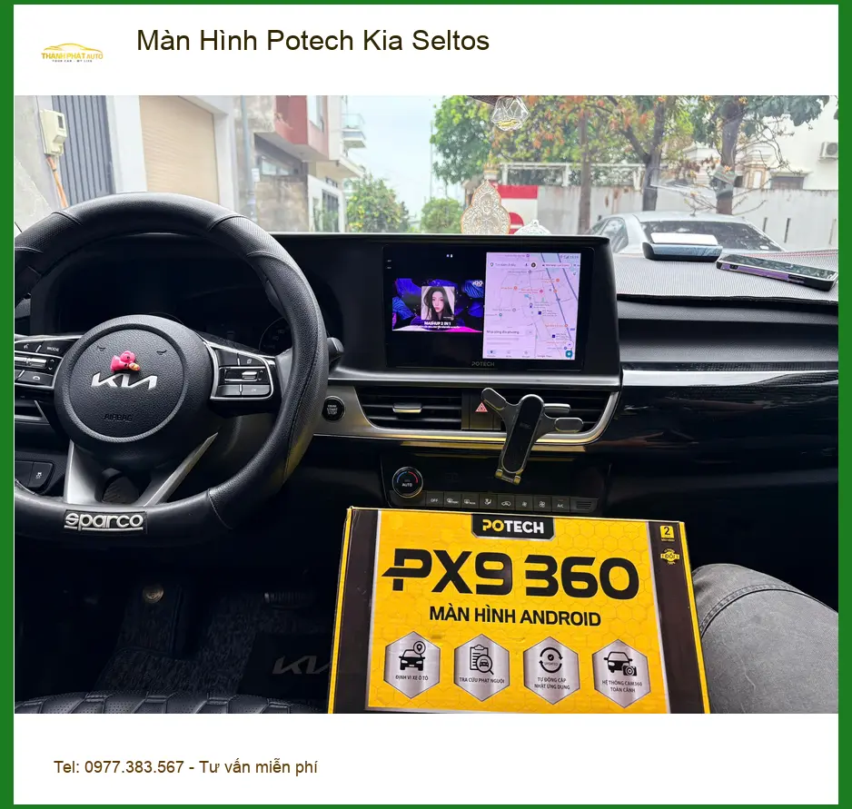Anh Dũng lắp Màn Hình Potech Kia Seltos tại Quận 10 - Màn zin chậm phản hồi