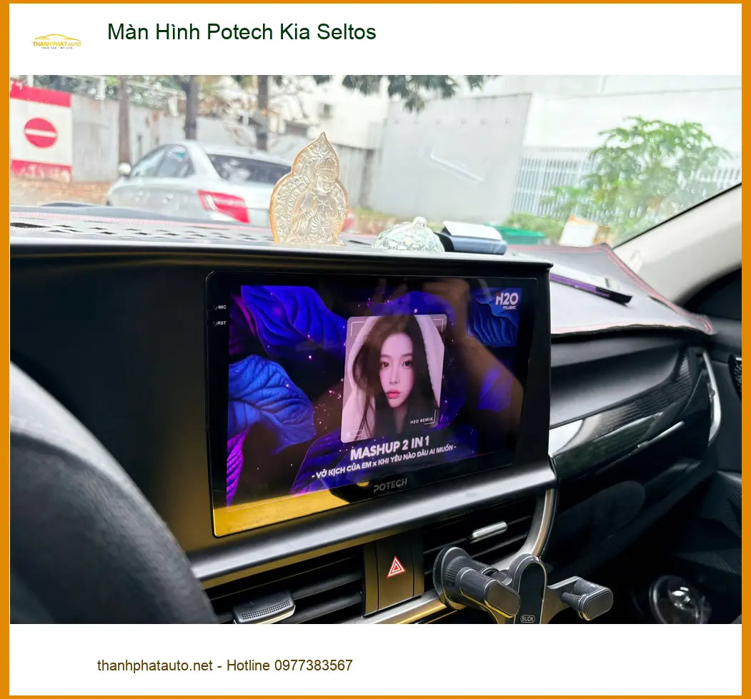 Anh Dũng lắp Màn Hình Potech Kia Seltos tại Quận 10 - Màn zin chậm phản hồi ảnh thực tế 5