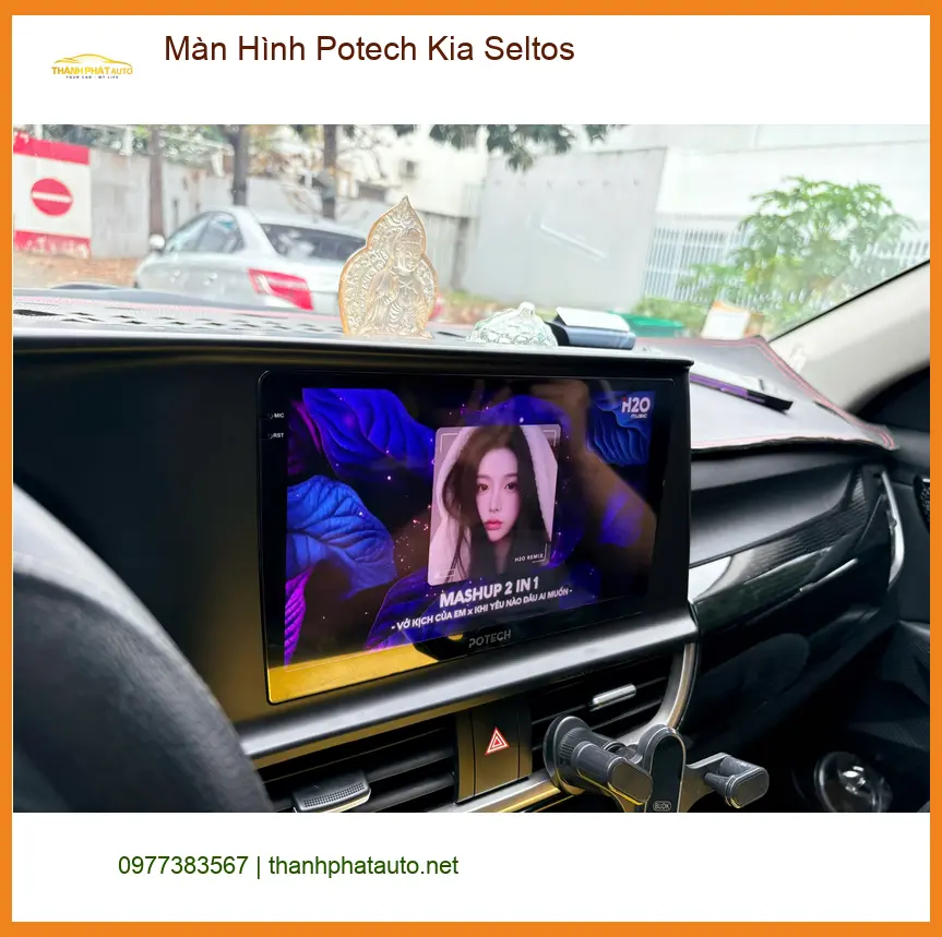 Anh Khải lắp màn hình Potech Kia Seltos tại Cần Giờ để chuyến đi phượt thêm trọn vẹn