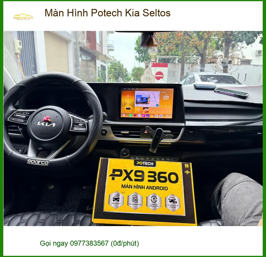 Cô Thảo nâng cấp Màn Hình Potech cho Kia Seltos tại Quận Tân Bình để có trải nghiệm lái xe hiện đại hơn. ảnh thực tế 2