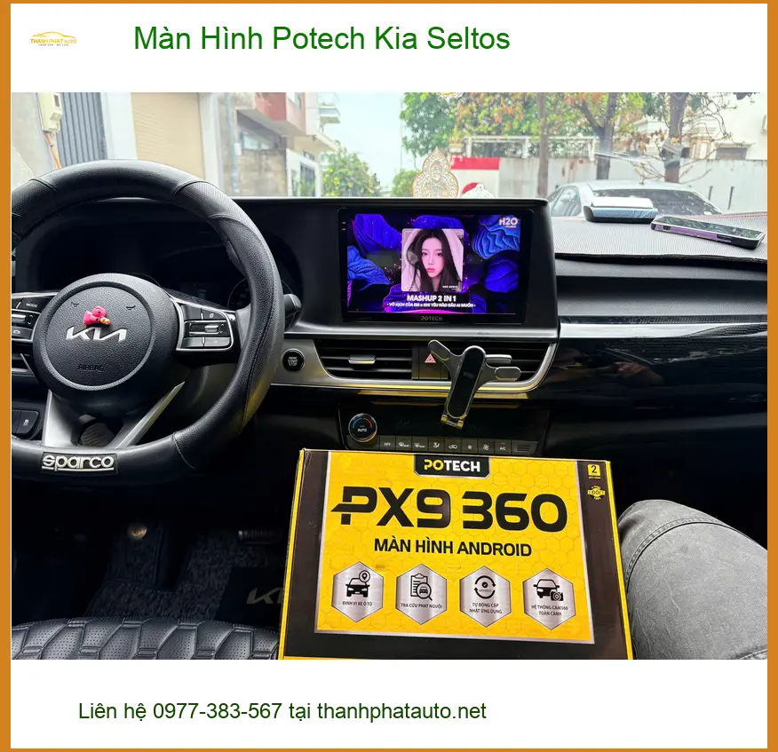 Anh Hưng nâng cấp Màn Hình Potech Kia Seltos ở Củ Chi vì màn zin hỏng