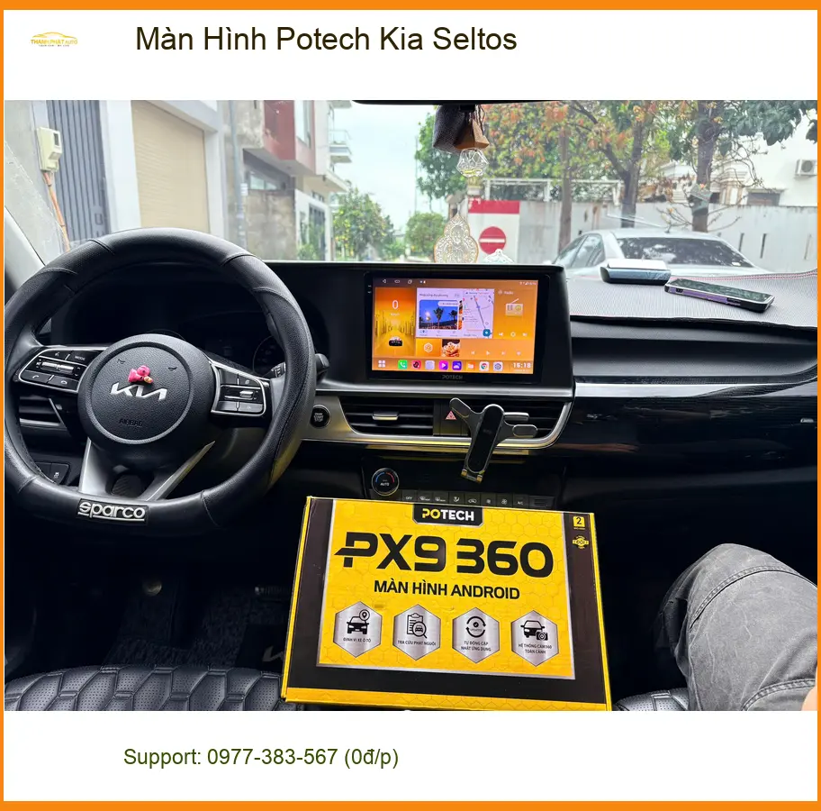 Anh Hưng nâng cấp Màn Hình Potech Kia Seltos ở Củ Chi vì màn zin hỏng ảnh thực tế 4