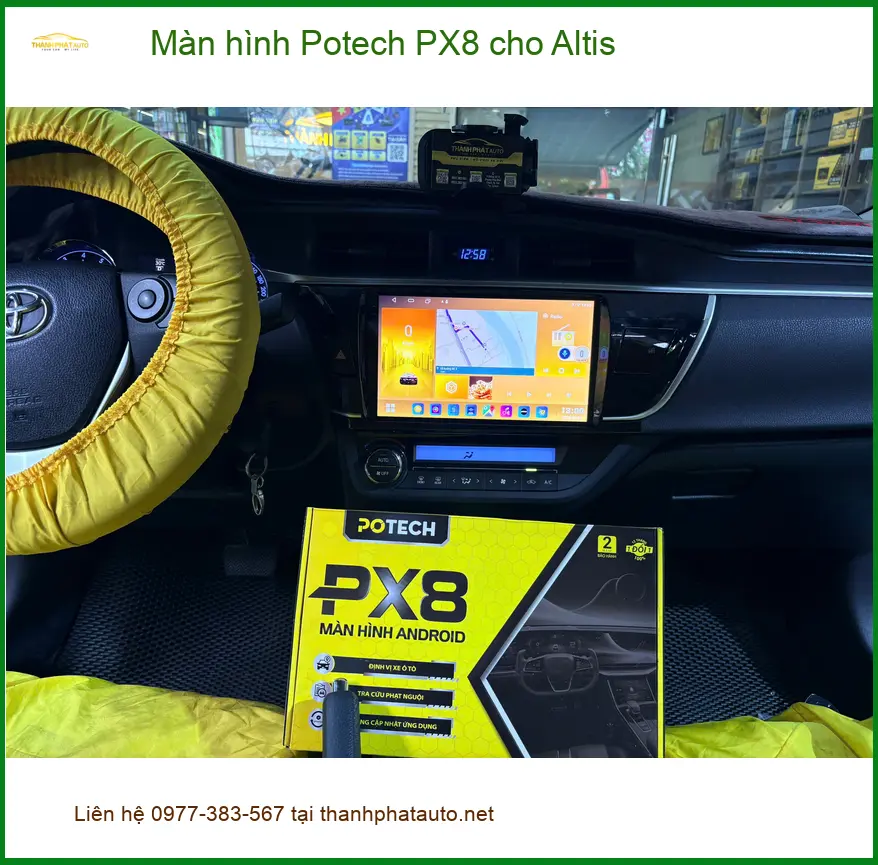 Anh Duy lắp màn hình Potech PX8 cho Altis tại Quận 12 vì màn hình zin quá ít tính năng ảnh thực tế 2