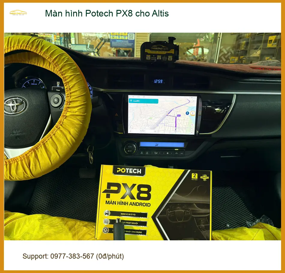 Chú Cường nâng cấp màn hình Potech PX8 cho Altis tại Quận Thủ Đức để có nhiều tính năng giải trí hơn ảnh thực tế 2