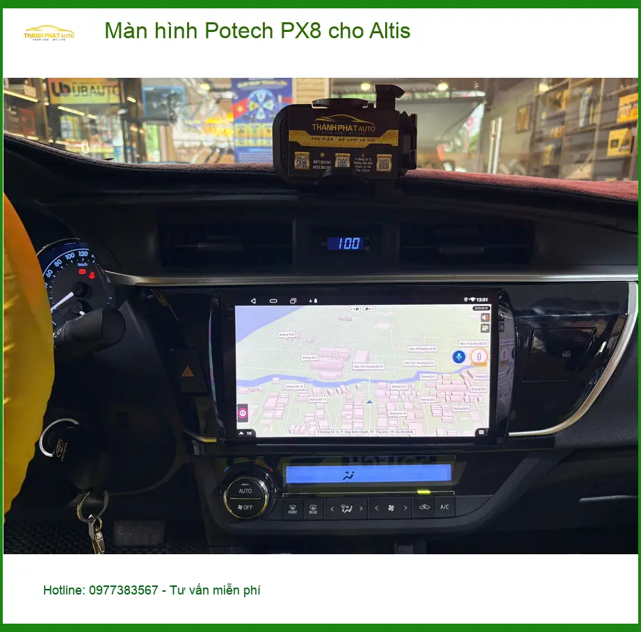 Chú Thiện lắp màn hình Potech PX8 cho Altis ở Quận 9 để nâng cấp trải nghiệm lái xe ảnh thực tế 2
