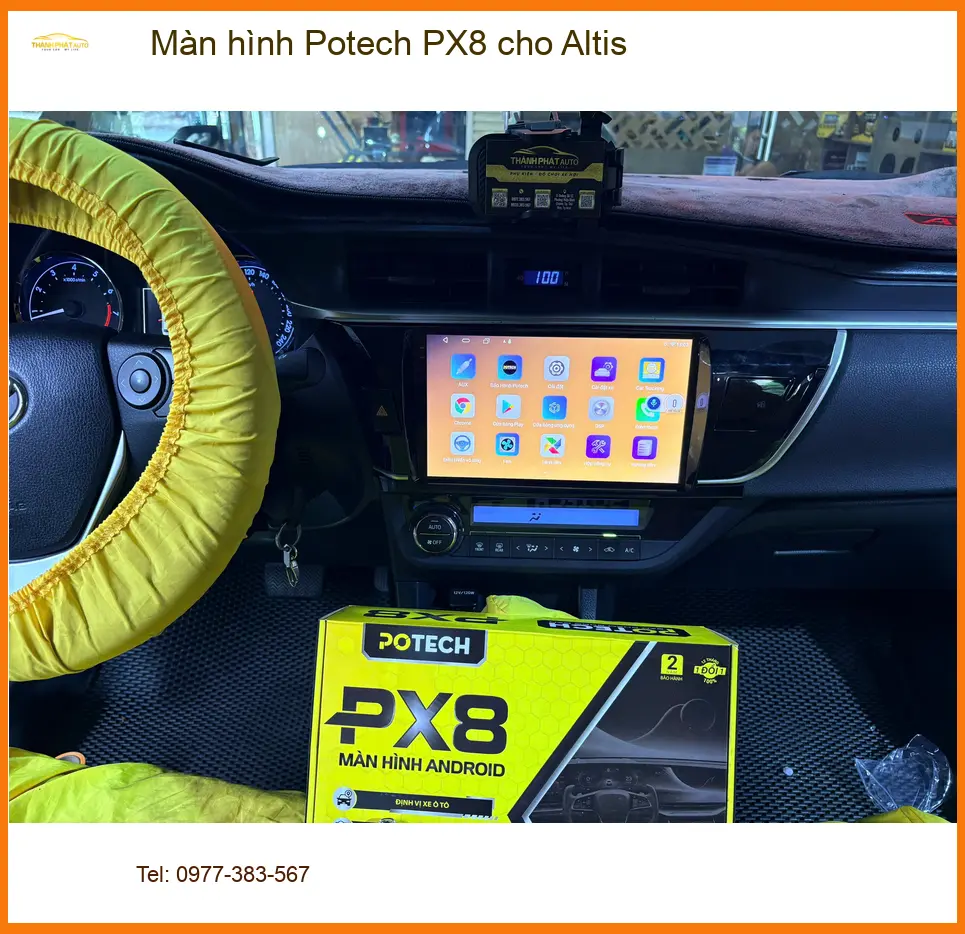 Anh Duy lắp màn hình Potech PX8 cho Altis tại Quận 12 vì màn hình zin quá ít tính năng ảnh thực tế 3