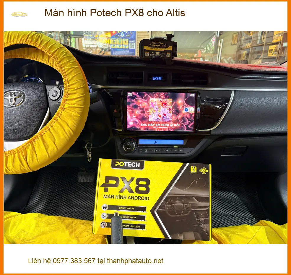 Anh Tấn lắp Màn hình Potech PX8 cho Altis tại Quận 2 để nâng cấp trải nghiệm lái ảnh thực tế 3