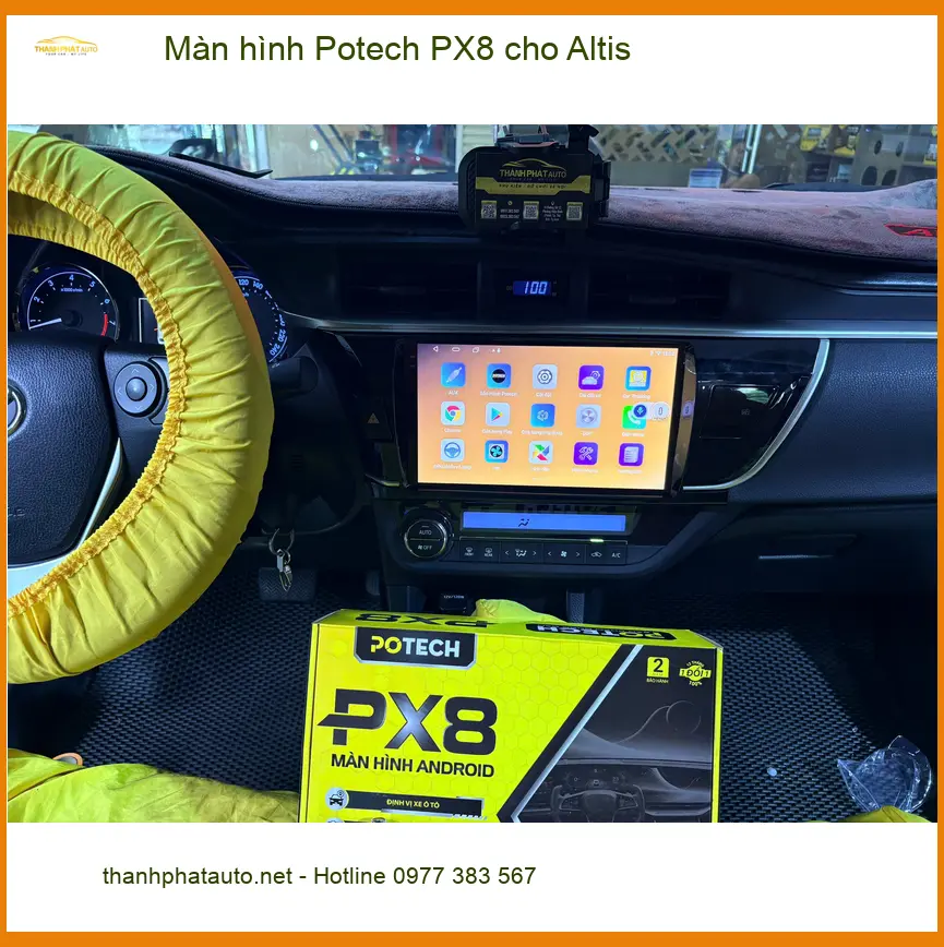 Chú Cường nâng cấp màn hình Potech PX8 cho Altis tại Quận Thủ Đức để có nhiều tính năng giải trí hơn ảnh thực tế 3