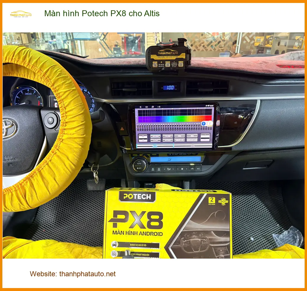 Chú Thiện lắp màn hình Potech PX8 cho Altis ở Quận 9 để nâng cấp trải nghiệm lái xe ảnh thực tế 3