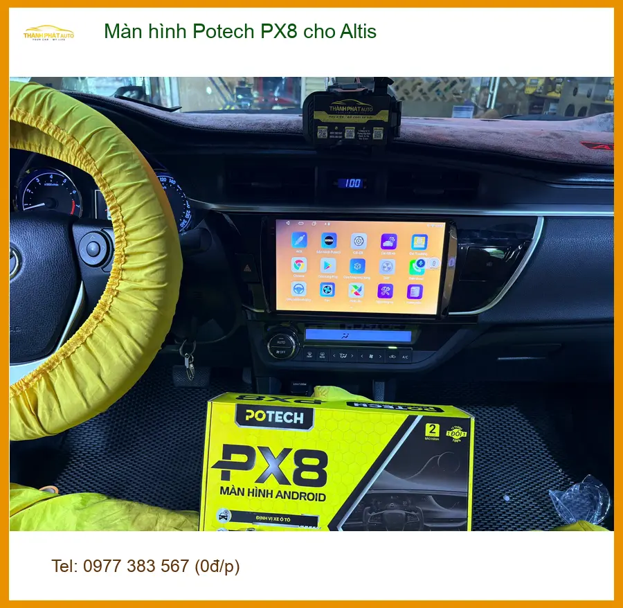 Chú Thiện lắp màn hình Potech PX8 cho Altis ở Quận 9 để nâng cấp trải nghiệm lái xe ảnh thực tế 4