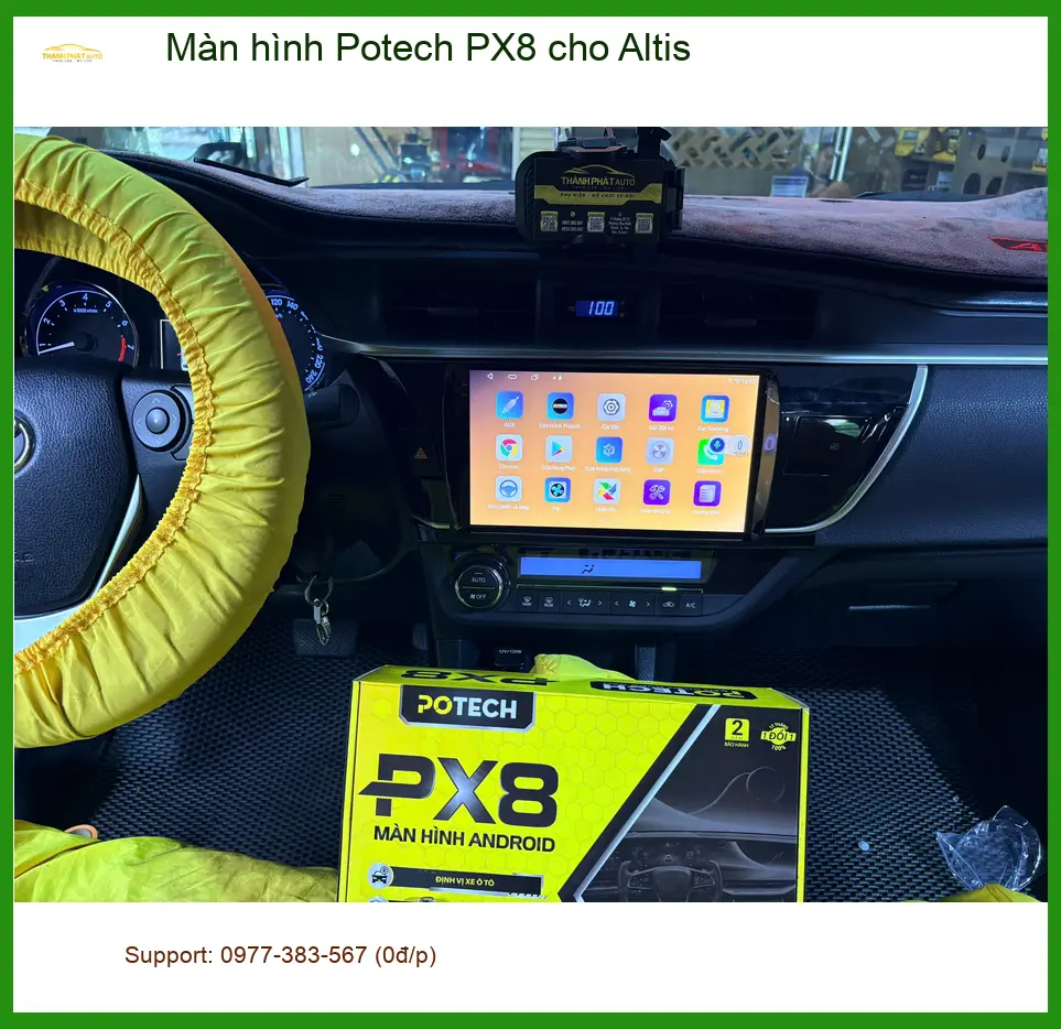 Anh Tấn lắp Màn hình Potech PX8 cho Altis tại Quận 2 để nâng cấp trải nghiệm lái ảnh thực tế 4