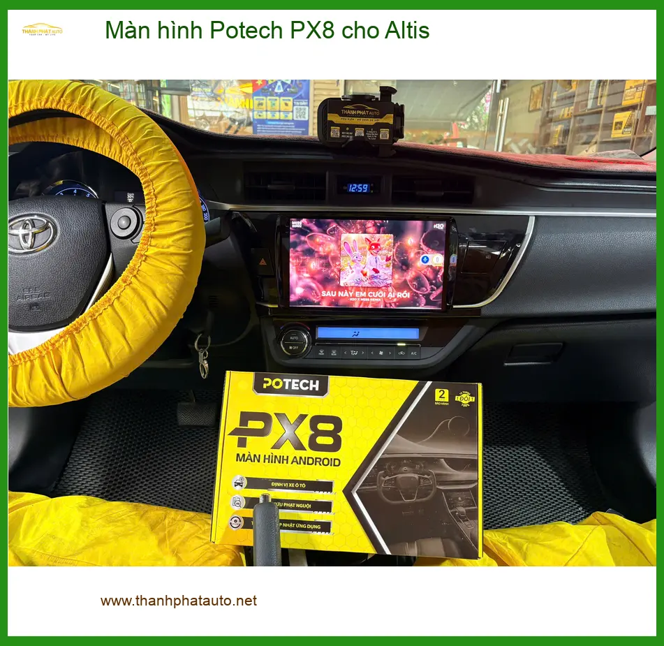 Chú Cường nâng cấp màn hình Potech PX8 cho Altis tại Quận Thủ Đức để có nhiều tính năng giải trí hơn ảnh thực tế 4