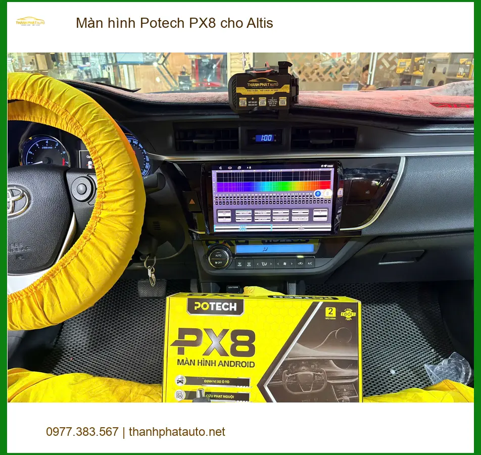 Anh Duy lắp màn hình Potech PX8 cho Altis tại Quận 12 vì màn hình zin quá ít tính năng ảnh thực tế 4