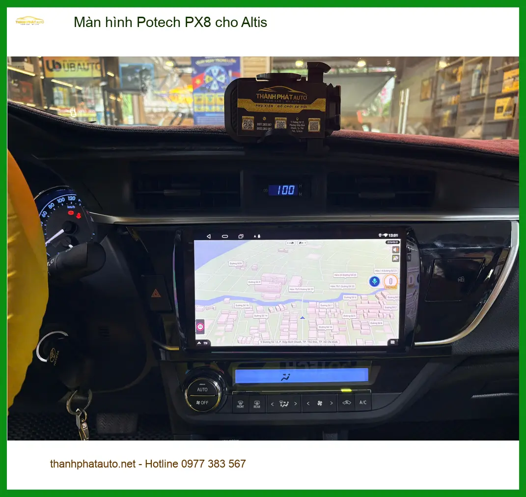 Chú Cường nâng cấp màn hình Potech PX8 cho Altis tại Quận Thủ Đức để có nhiều tính năng giải trí hơn ảnh thực tế 5
