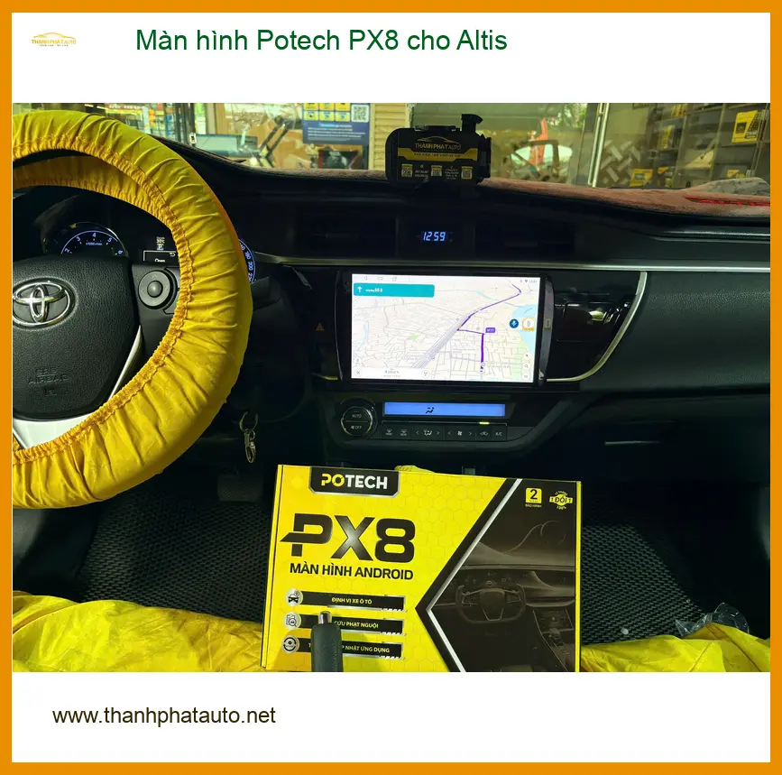 Anh Kiên lắp màn hình Potech PX8 cho Altis tại Quận 10, nâng cấp tiện nghi ảnh thực tế 2