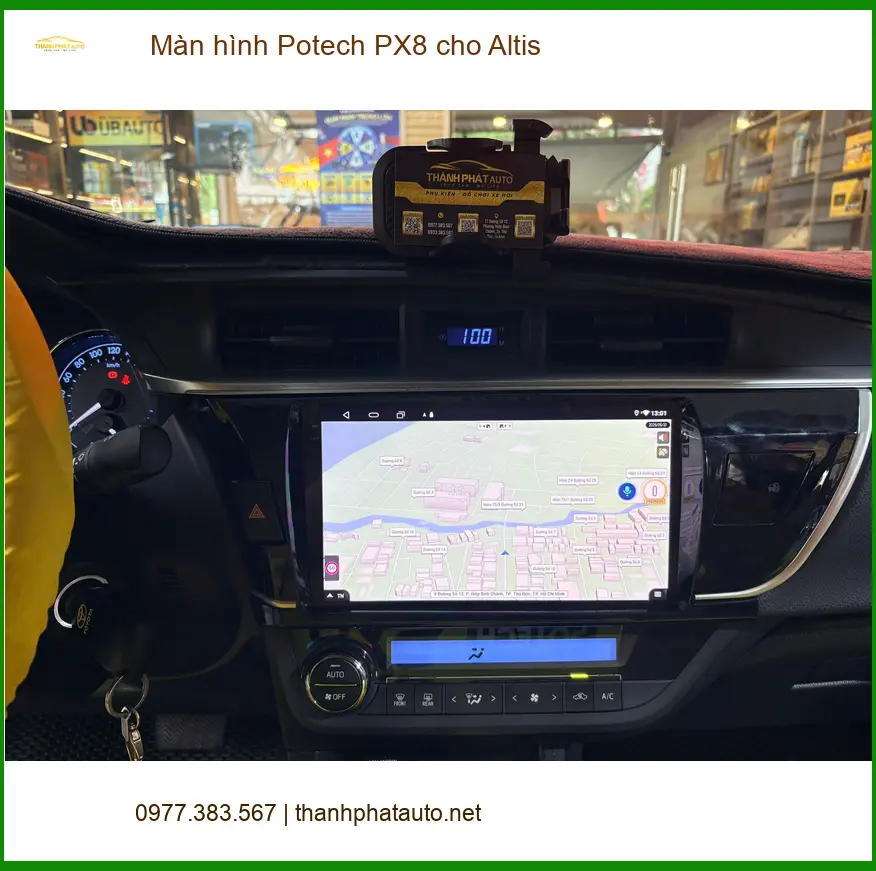 Anh Kiên lắp màn hình Potech PX8 cho Altis tại Quận 10, nâng cấp tiện nghi ảnh thực tế 3