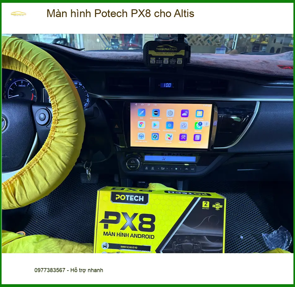 Anh Kiên lắp màn hình Potech PX8 cho Altis tại Quận 10, nâng cấp tiện nghi ảnh thực tế 4