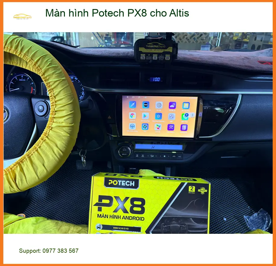 Chị Lan Anh lắp màn hình Potech PX8 cho Toyota Altis tại Quận Gò Vấp ảnh thực tế 4