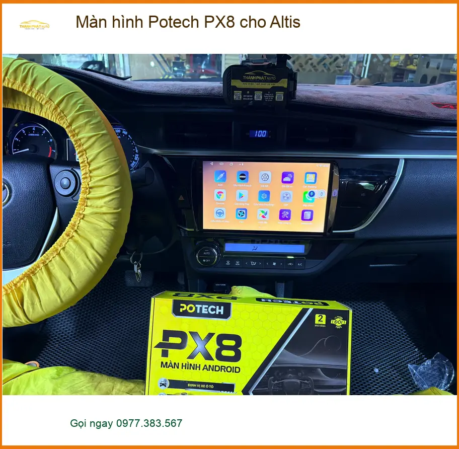 Anh Minh lắp màn hình Potech PX8 cho Altis tại Quận 3 uy tín, giá tốt