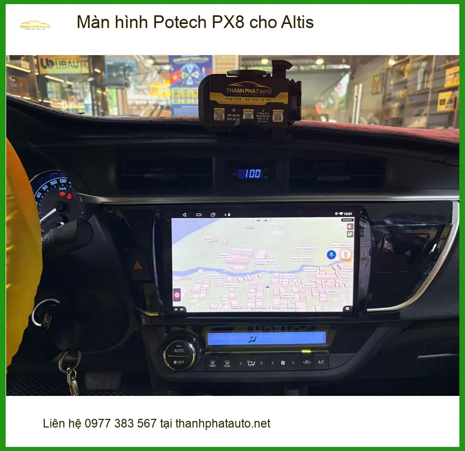 Anh Minh lắp màn hình Potech PX8 cho Altis tại Quận 3 uy tín, giá tốt ảnh thực tế 2