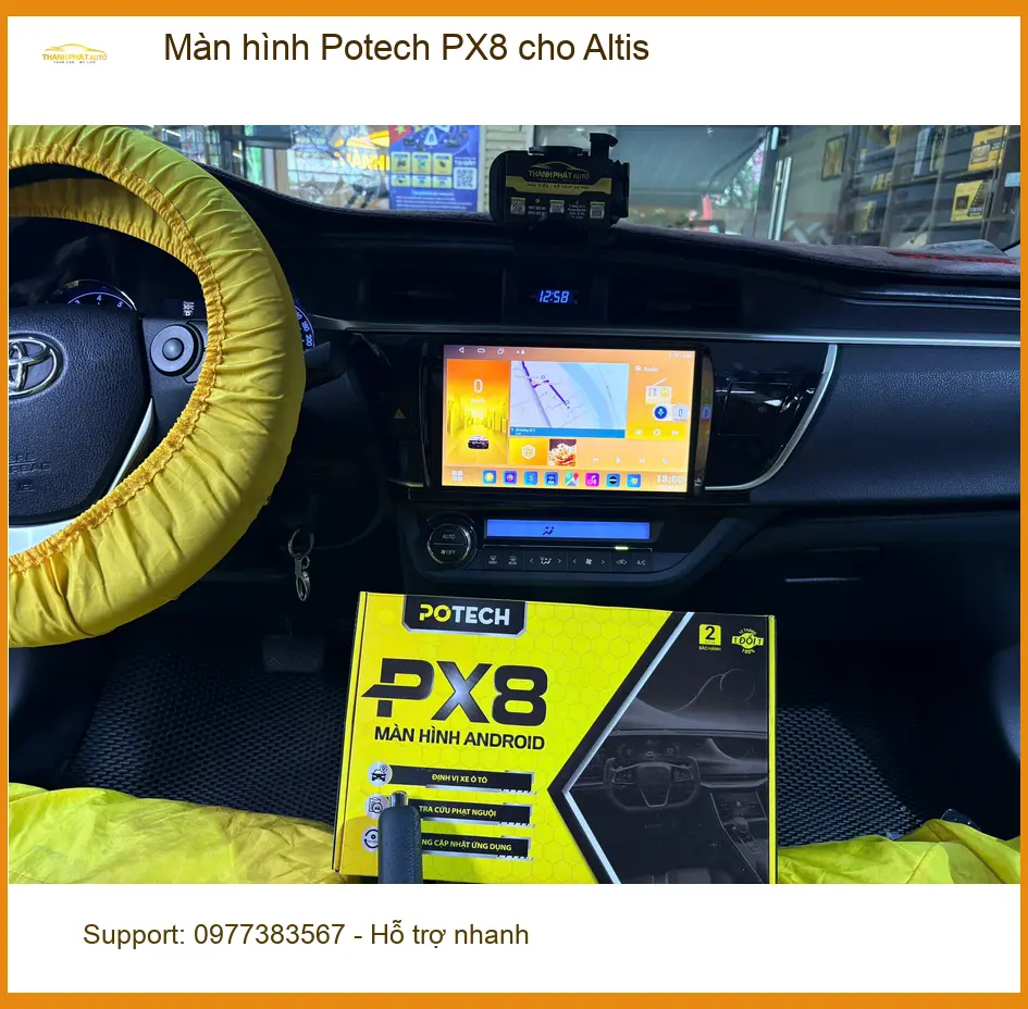 Anh Minh lắp màn hình Potech PX8 cho Altis tại Quận 3 uy tín, giá tốt ảnh thực tế 4