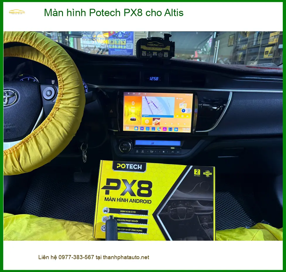 Anh Thắng lắp màn hình Potech PX8 cho Altis tại Quận Bình Tân để nâng tầm tiện ích cho xe