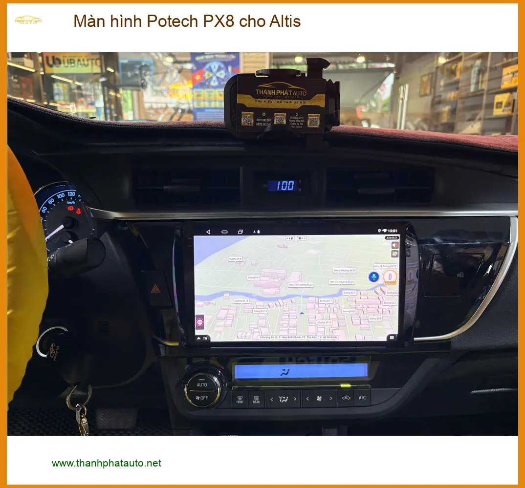Anh Thắng lắp màn hình Potech PX8 cho Altis tại Quận Bình Tân để nâng tầm tiện ích cho xe ảnh thực tế 2